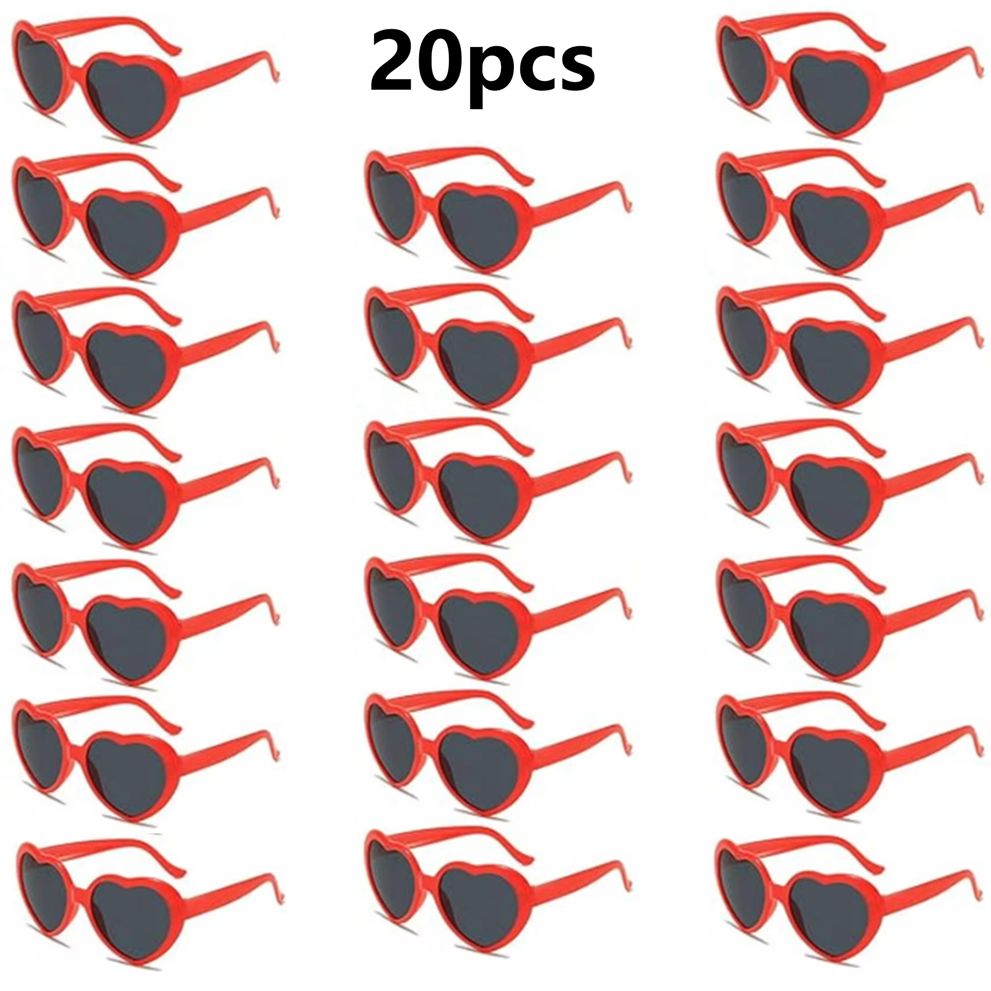 20 Pack Red Heart Sunglasses B - Glow In The Dark Party Glasses review and price